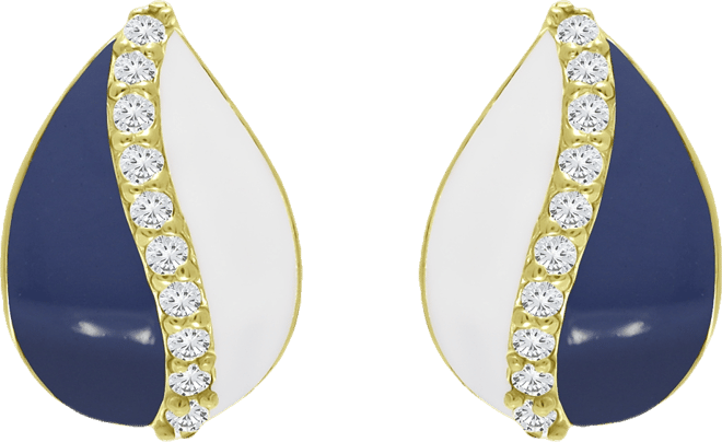 Cubic Teardrop Huggie Hoop Earrings, Sterling Silver or 18K Gold over Silver