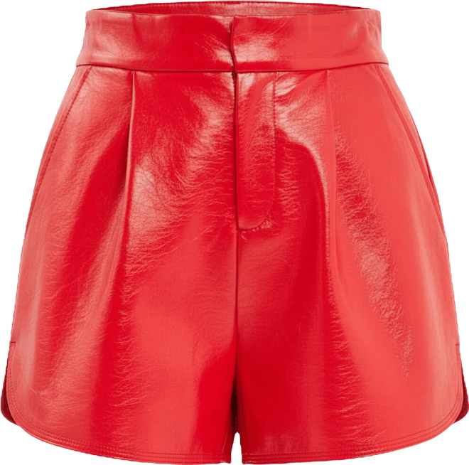 endless rose Women's High-Waisted Faux Leather Shorts