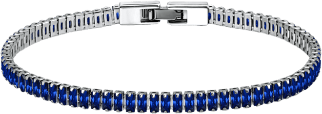 Cubic Zirconia Baguette Tennis Bracelet in Sterling Silver, Created for Macy's