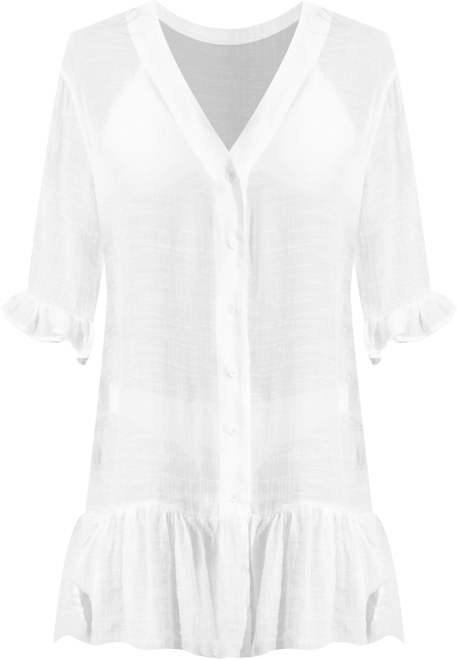 Women's Aubree Ruffled Swim Cover-Up Dress