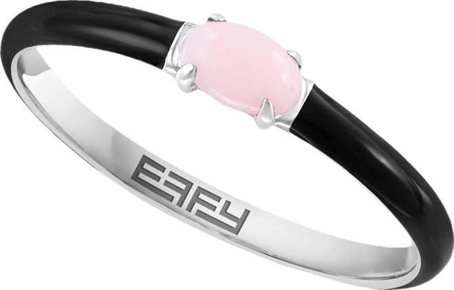 Effy Pink Opal (1/6 ct. t.w.) & Enamel Ring in Sterling Silver (Also available in Amethyst, Garnet, Citrine and Blue Topaz)