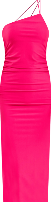 Women's Asymmetry Straps Shirred Knit Dress