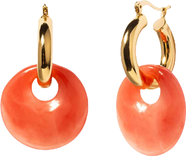 Women's Donut Charm Chunky Hoop Earrings