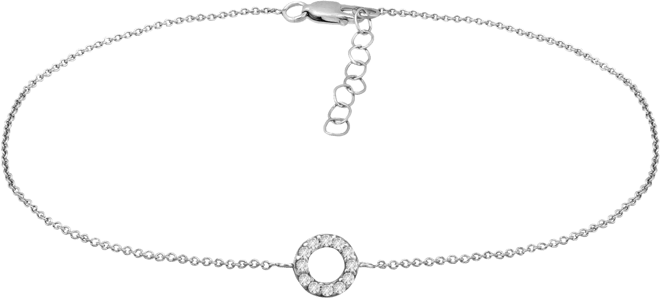 Cubic Zirconia Circle Ankle Bracelet, Created for Macy's