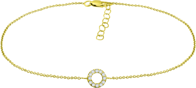 Cubic Zirconia Circle Ankle Bracelet, Created for Macy's