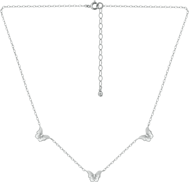 Butterfly Trio Collar Necklace, 16" + 2" extender, Created for Macy's