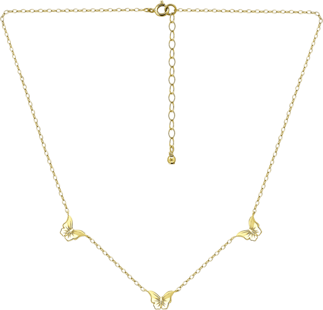 Butterfly Trio Collar Necklace, 16" + 2" extender, Created for Macy's