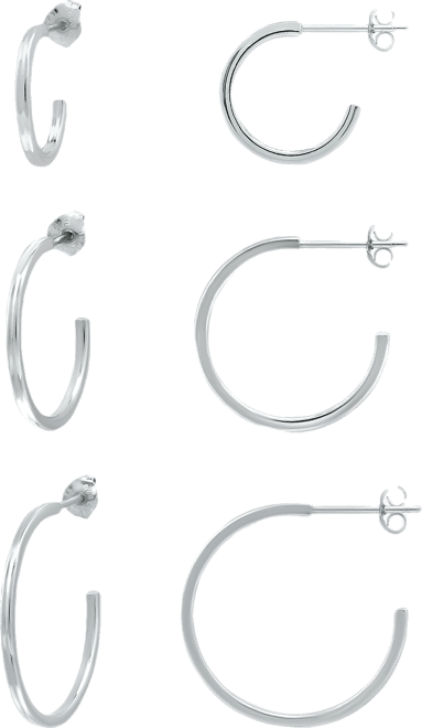 3-Pc. Set Graduated Hoop Earrings, Created for Macy's