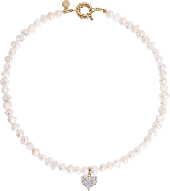 Freshwater Pearls Heart Pendant Lola Necklace 17" For Women