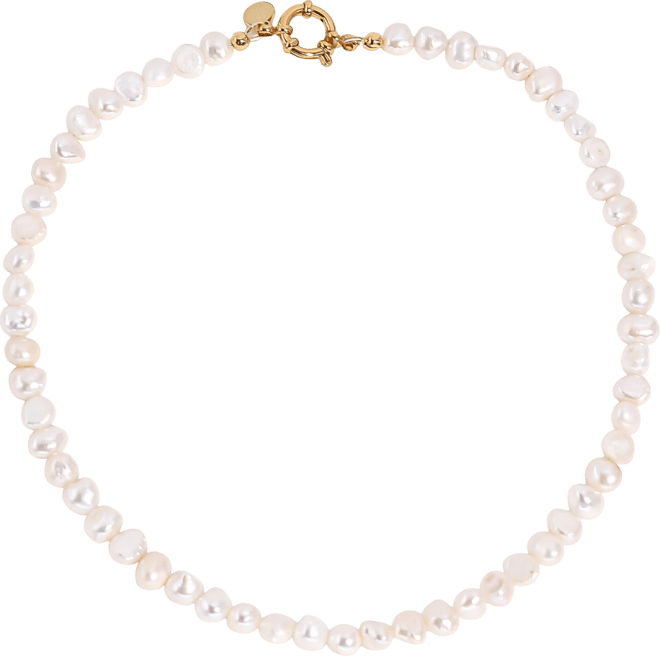 18K Gold Plated Freshwater Pearls -Jackie Essential Pearl Necklace L20" For Women