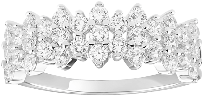 Cubic Zirconia Horizontal Cluster Ring in Sterling Silver, Created for Macy's