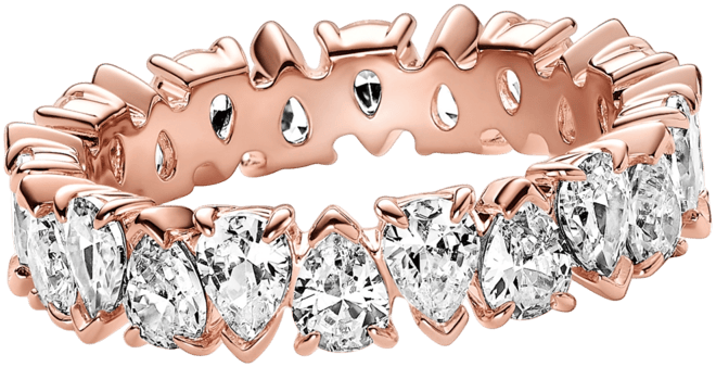 Cubic Zirconia Alternating Band Ring