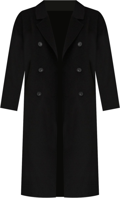 Women  Boss Girl Double Breasted Lined Wool Coat