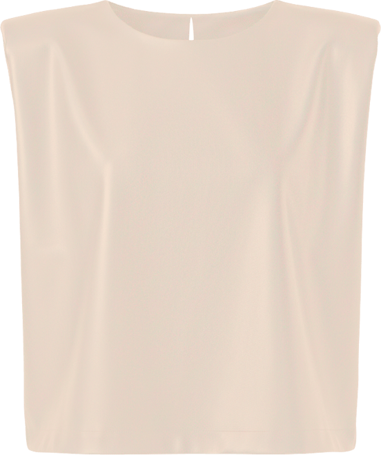Women's Shoulder Padded Leather Top