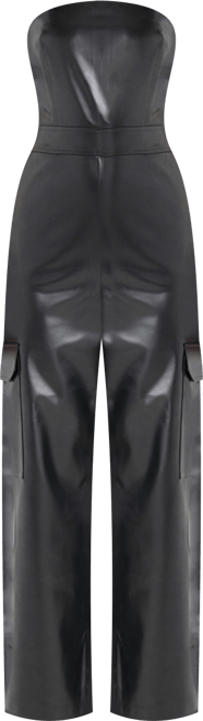 Women's Tube Top Cargo Jumpsuit