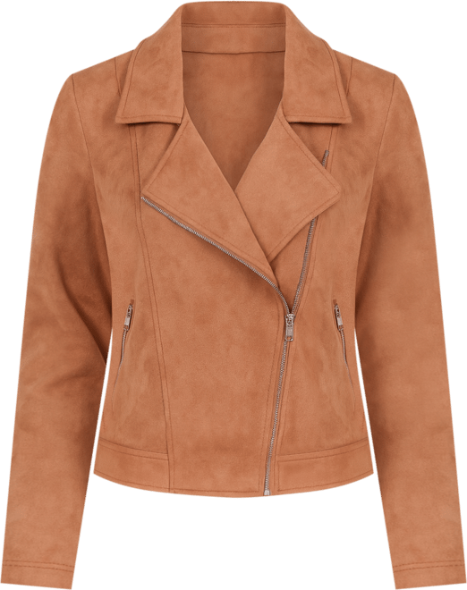 Womens Spencer Faux Suede Moto Jacket