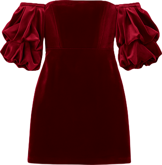 Womens Dali Off Shoulder Velvet Mini Dress