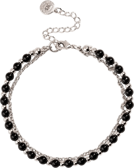 Black Beaded Friendship Bracelet for Women