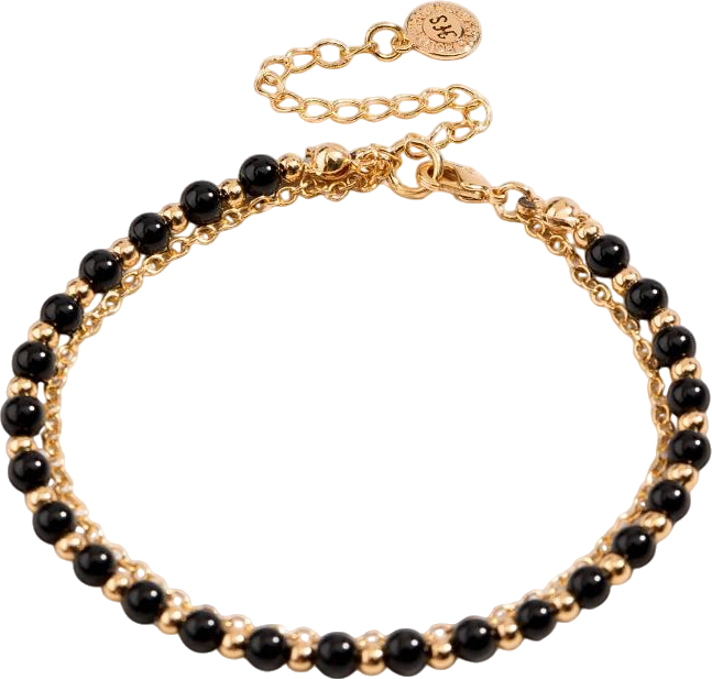 Black Beaded Friendship Bracelet for Women