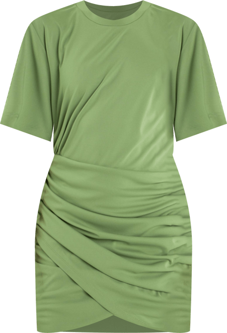 Women's Asymmetric Ruched Mini Dress