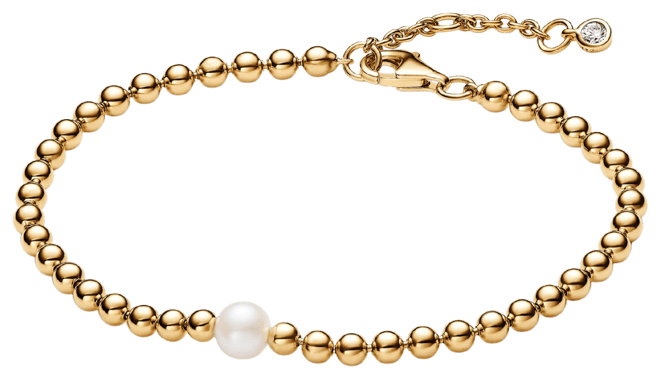 14K Gold-Plated Timeless Treated Freshwater Cultured Pearl Beads Bracelet
