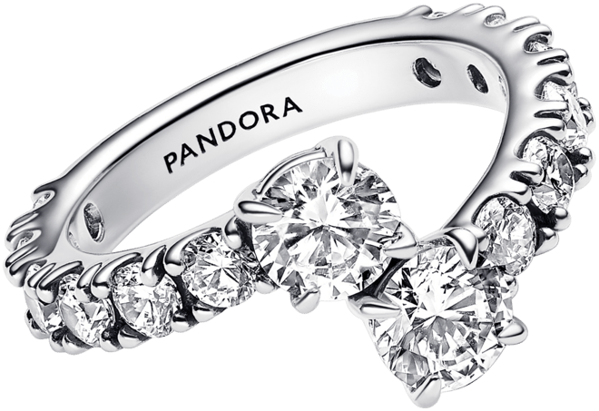 Sterling Silver Timeless Overlapping Sparkling Band Ring