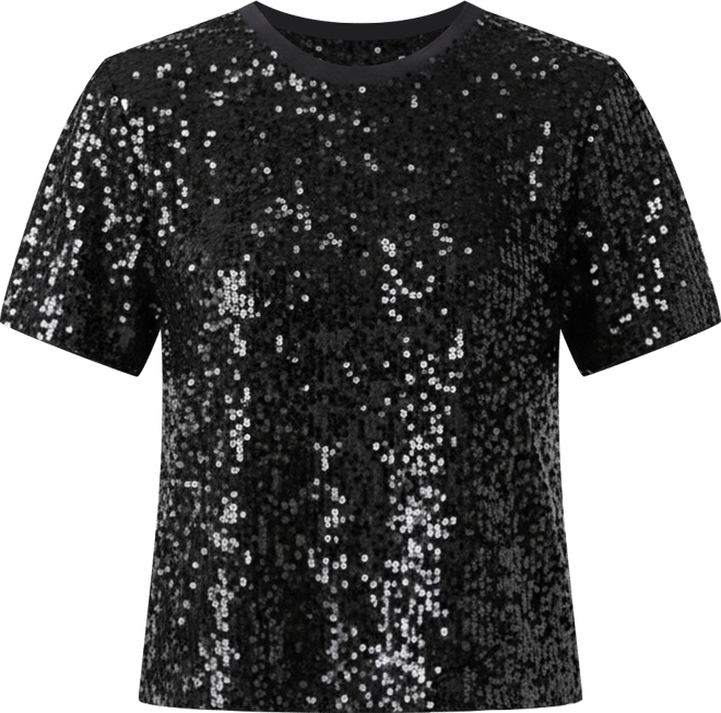 Women's Sequin Shoulder Padded Top