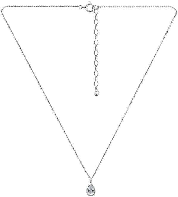 Cubic Zirconia Pear Bezel Pendant Necklace in 18k Gold-Plated Sterling Silver, 16" + 2" extender, Created for Macy's