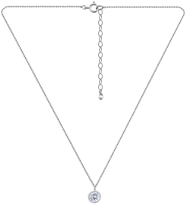 Cubic Zirconia Bezel Solitaire Pendant Necklace in 18k Gold-Plated Sterling Silver, 16" + 2" extender, Created for Macy's