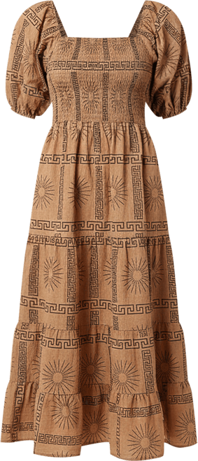 Soliel Puff Sleeve Midi Women's Dress