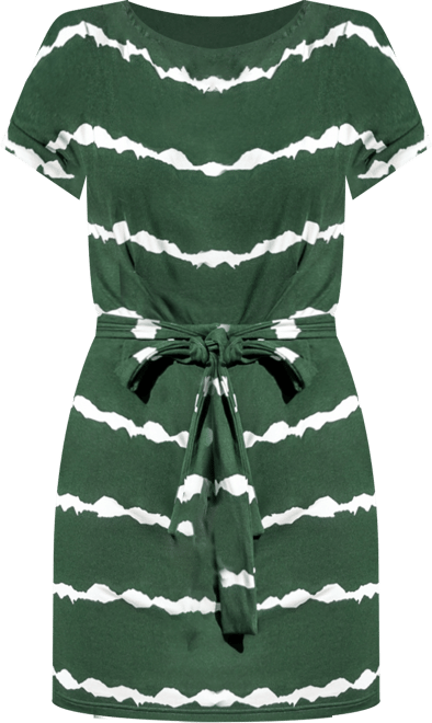Women's Striped Short Sleeve Jersey Cover Up Dress
