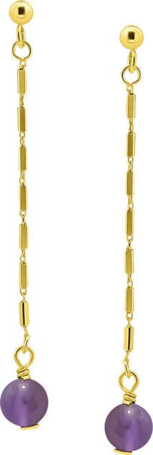 Gemstone Bead Chain Drop Earrings in 18k Gold-Plated Sterling Silver, Created for Macy's