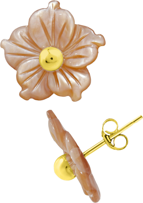 Mother of Pearl Flower Stud Earrings in 18k Gold-Plated Sterling Silver, Created for Macy's