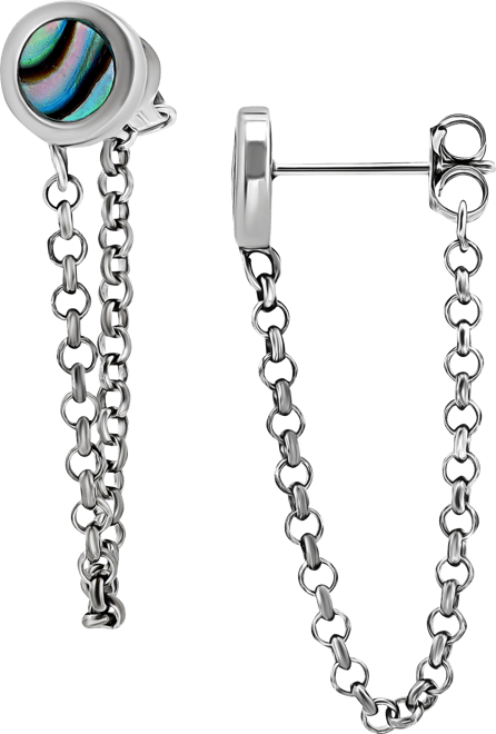 Abalone Chain Front and Back Drop Earrings in Sterling Silver (Also in Pink Shell), Created for Macy's