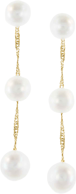 Effy Cultured Freshwater Pearl Triple Drop Earrings in 14k Yellow, White or Rose Gold (5mm)