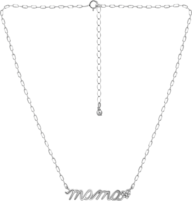 Cubic Zirconia Mama Heart Pendant Necklace, 16" + 2" extender, Created for Macy's