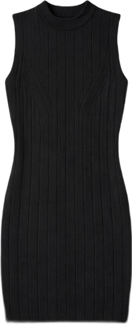 Women's Mock Neck Sleeveless Knit Mini Dress