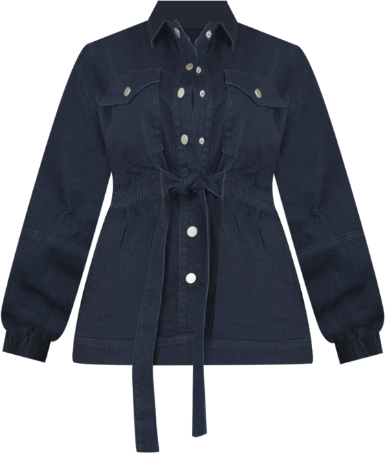 Women's Plus Size Utility Anorak Denim Jacket