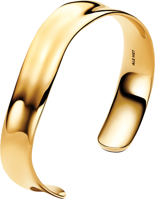 in 14k Gold-plated Shaped Broad Open Bangle