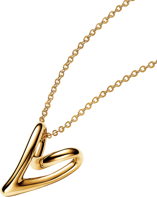 sterling silver Shaped Heart Pendant 27.6 inches Necklace