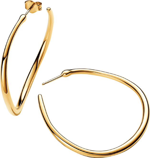 14k gold-plated Shaped Open 42 mm Hoop Earrings
