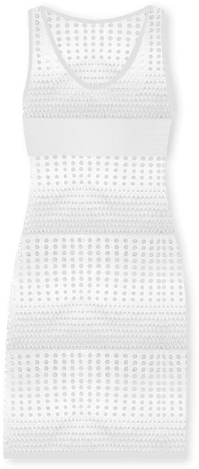 Women's Knit Sleeveless Cutout Mini Cover-Up Beach Dress