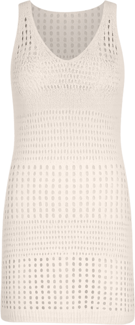 Women's Knit Sleeveless Cutout Mini Cover-Up Beach Dress