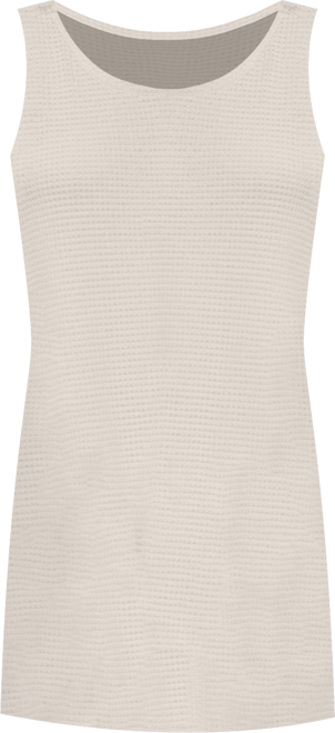 Women's Beige Waffle Knit Hem Twist Cover-Up