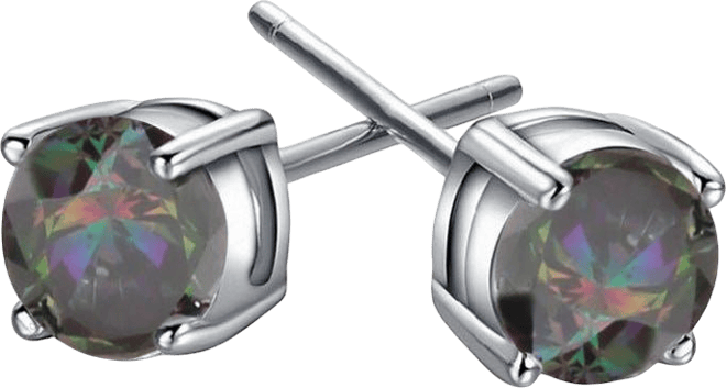 Hollywood Sensation Half Carat Round Cut Topaz Stud Earrings for Women