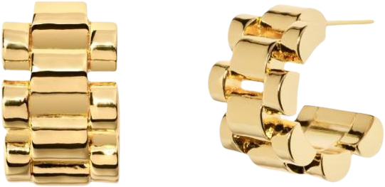 Women's 14K Gold Plated Nora Watchband Hoops