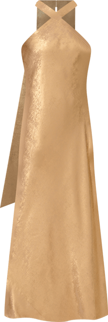 Women's Folied-Chiffon Halter Gown