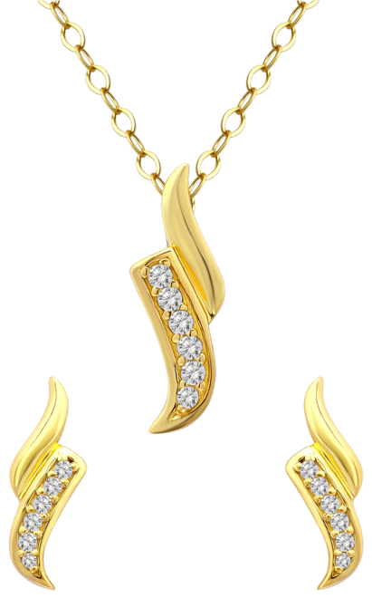 2-Pc. Set Cubic Zirconia Swirl Pendant Necklace & Matching Stud Earrings in 18k Gold-Plated Sterling Silver, Created for Macy's