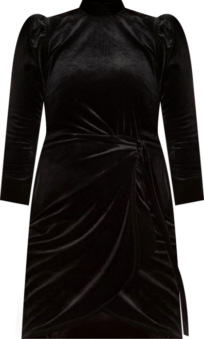 Women's Plus Size Velvet Mini Dress With Wrap Skirt