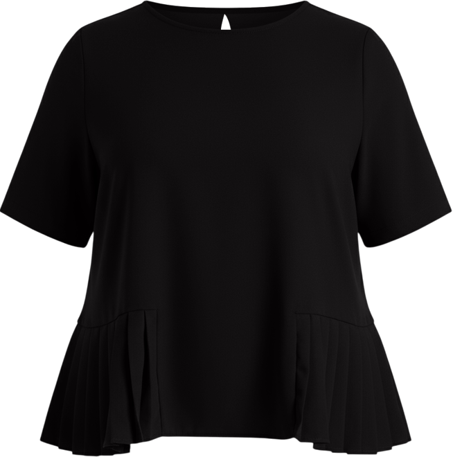 Women's Plus Size Pleated Hem Top